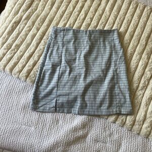 Brandy Melville Blue Plaid Skirt One Size